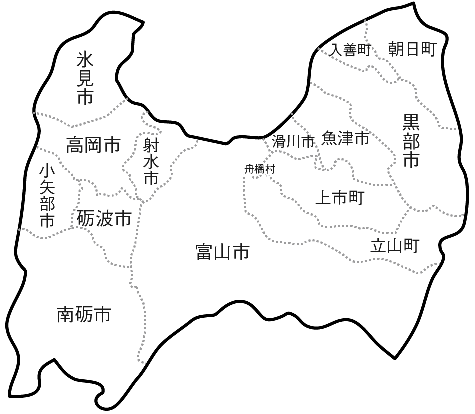富山県の地図